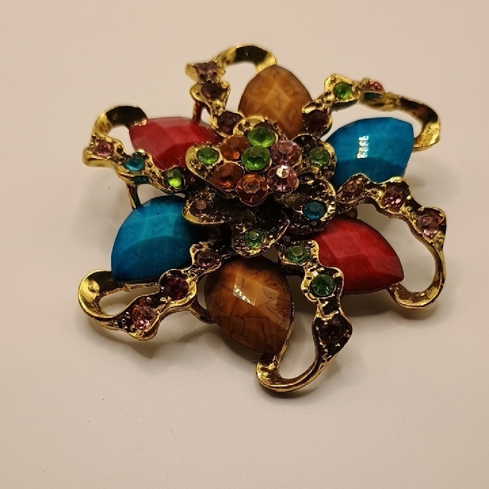 Multicolor Floral Brooch